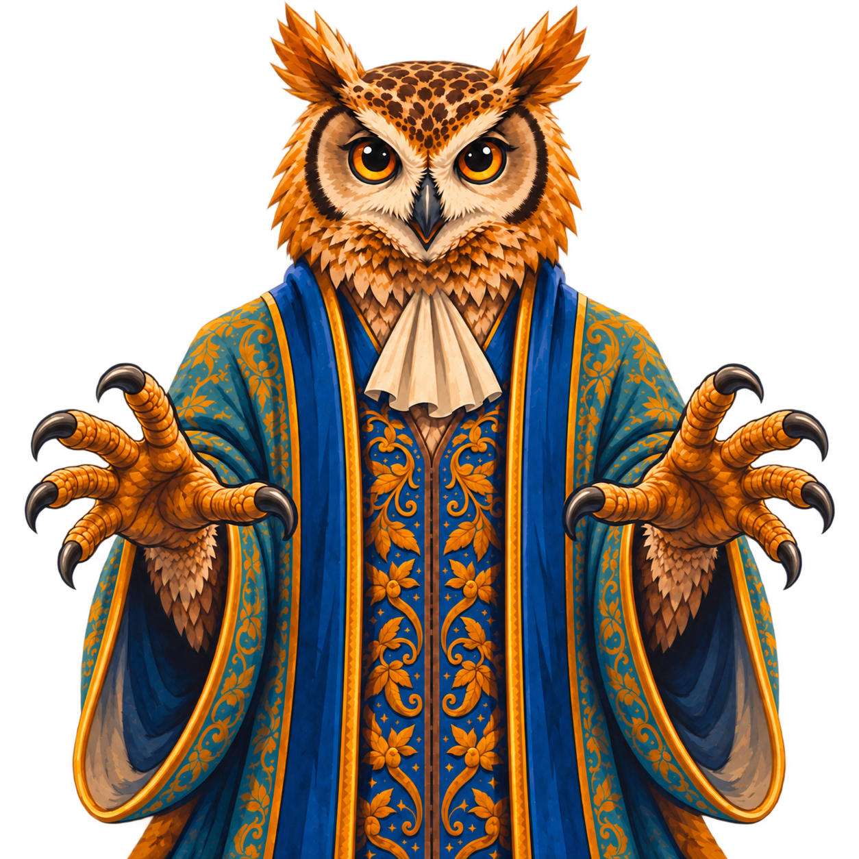 Owl wizard mascot illustration