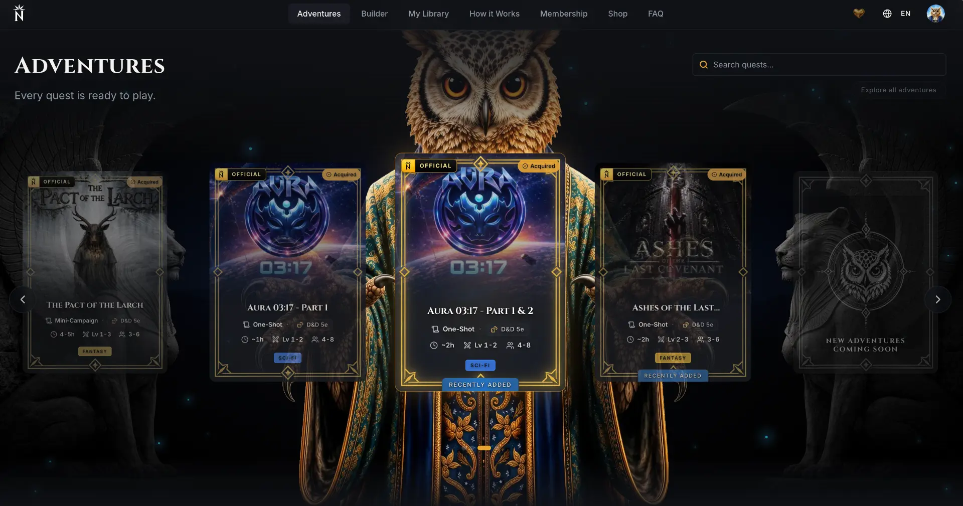 Adventure Library Screenshot